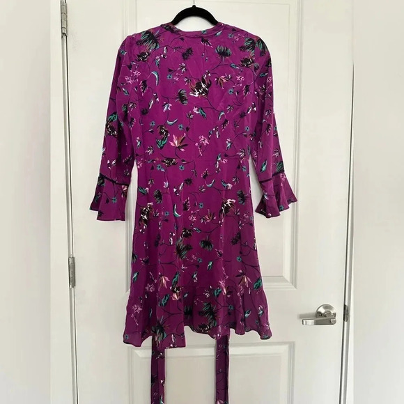 Tanya Taylor Nomi Vines Faux Wrap Silk Dress Size S - Picture 7 of 12